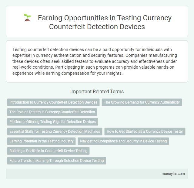 Earning Opportunities in Testing Currency Counterfeit Detection Devices