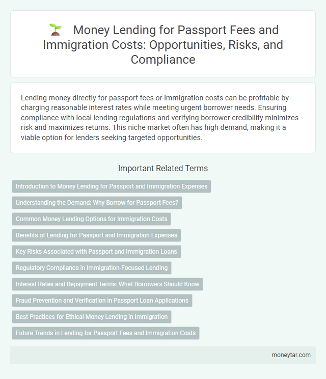 Money Lending for Passport Fees and Immigration Costs: Opportunities, Risks, and Compliance