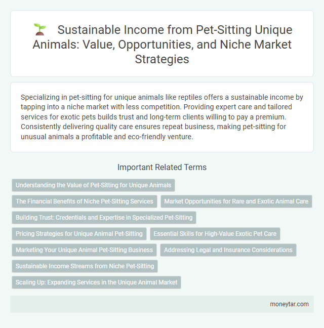 Sustainable Income from Pet-Sitting Unique Animals: Value, Opportunities, and Niche Market Strategies