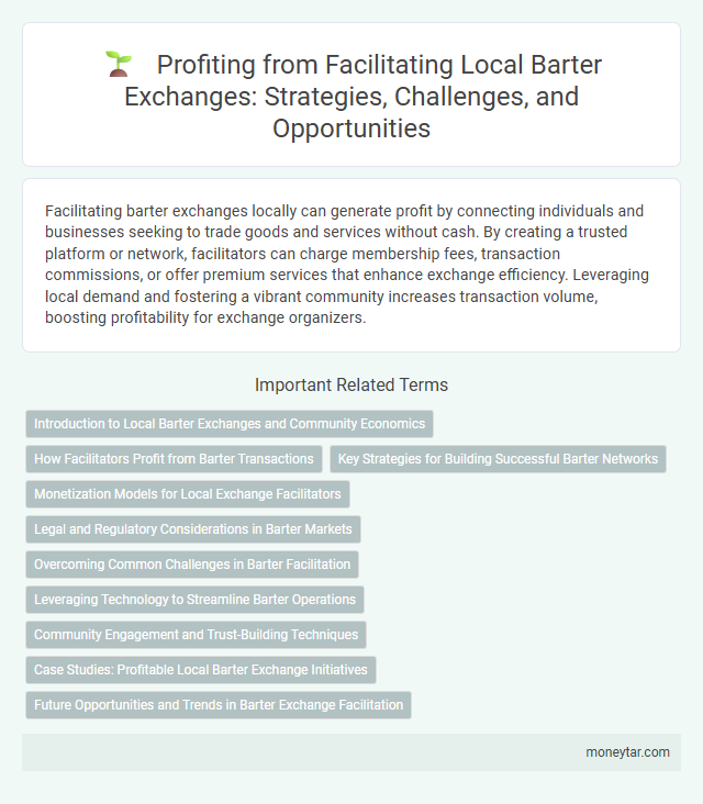 Profiting from Facilitating Local Barter Exchanges: Strategies, Challenges, and Opportunities