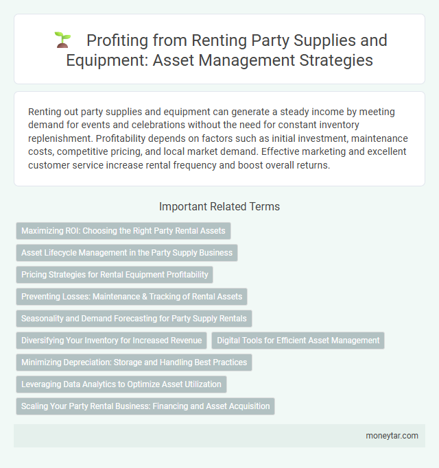 Profiting from Renting Party Supplies and Equipment: Asset Management Strategies