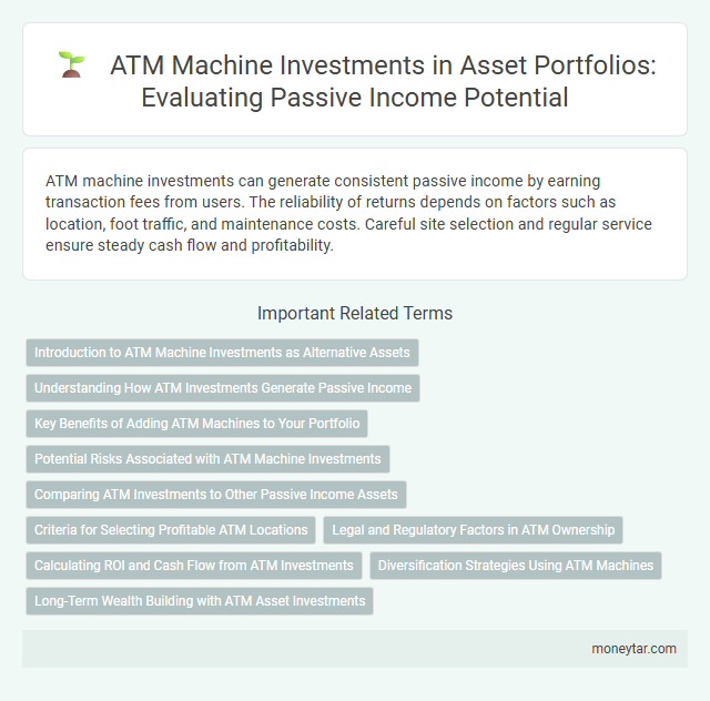 ATM Machine Investments in Asset Portfolios: Evaluating Passive Income Potential
