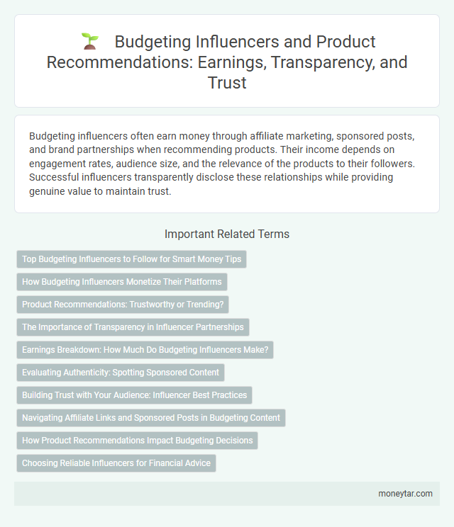 Budgeting Influencers and Product Recommendations: Earnings, Transparency, and Trust