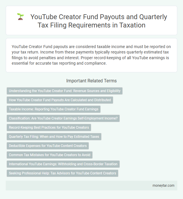 YouTube Creator Fund Payouts and Quarterly Tax Filing Requirements in Taxation