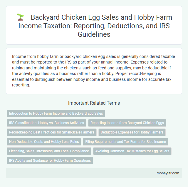Backyard Chicken Egg Sales and Hobby Farm Income Taxation: Reporting, Deductions, and IRS Guidelines