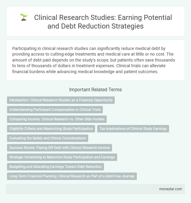 Clinical Research Studies: Earning Potential and Debt Reduction Strategies