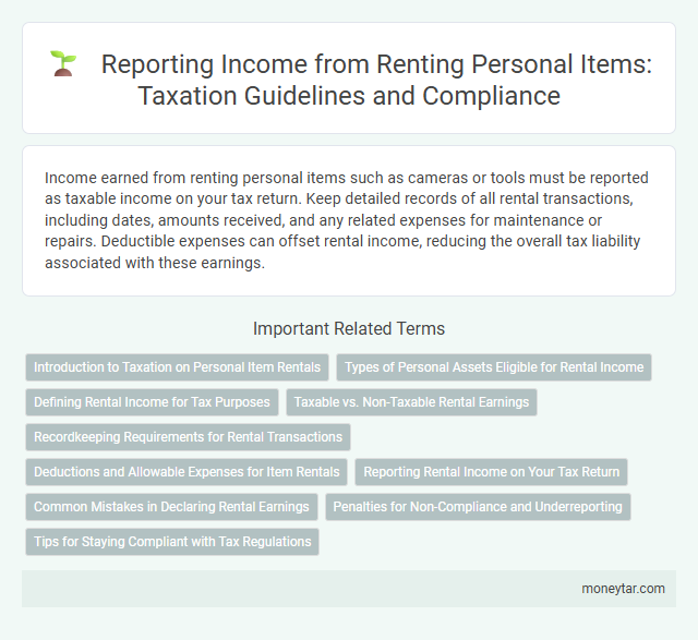 Reporting Income from Renting Personal Items: Taxation Guidelines and Compliance