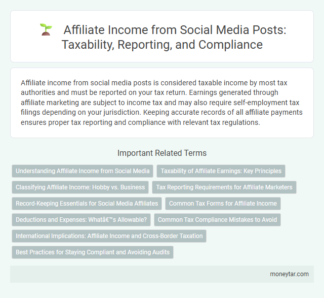 Affiliate Income from Social Media Posts: Taxability, Reporting, and Compliance