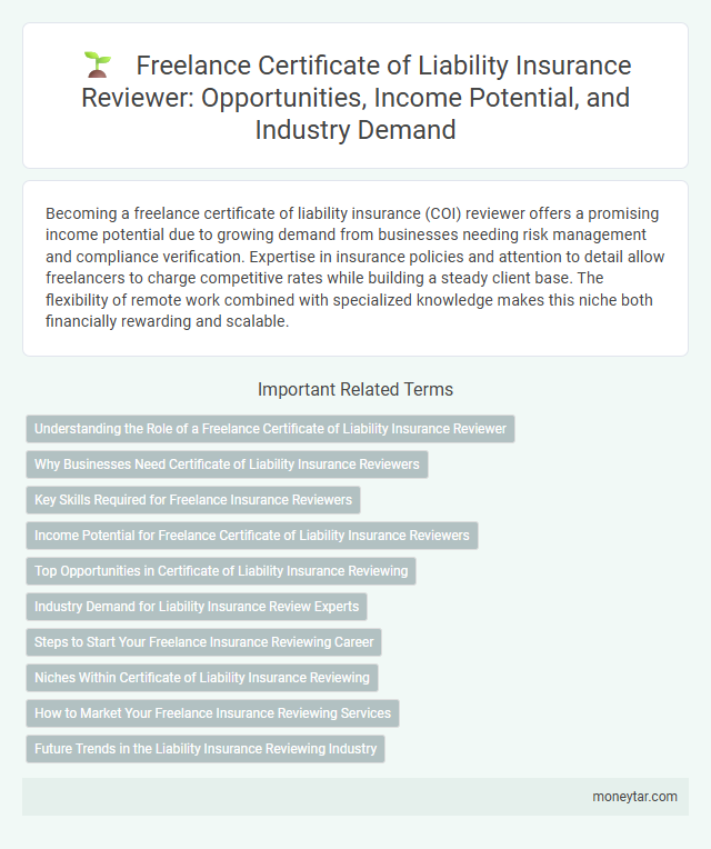 Freelance Certificate of Liability Insurance Reviewer: Opportunities, Income Potential, and Industry Demand