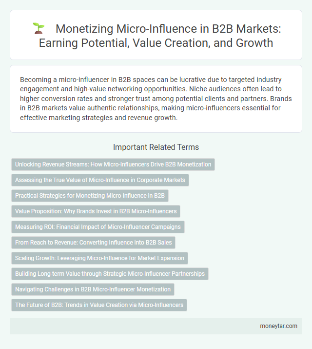 Monetizing Micro-Influence in B2B Markets: Earning Potential, Value Creation, and Growth