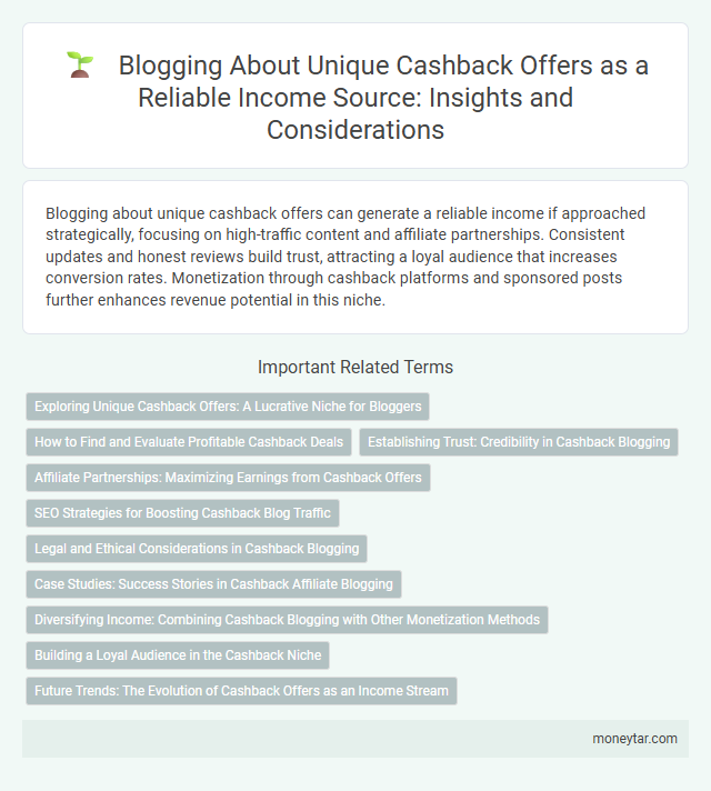 Blogging About Unique Cashback Offers as a Reliable Income Source: Insights and Considerations