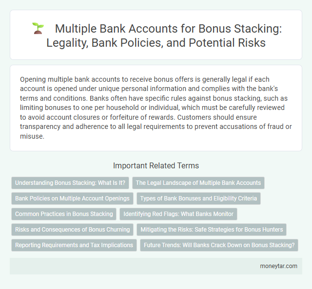 Multiple Bank Accounts for Bonus Stacking: Legality, Bank Policies, and Potential Risks