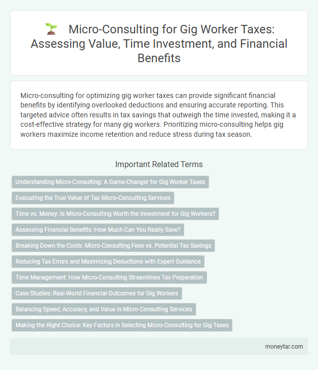 Micro-Consulting for Gig Worker Taxes: Assessing Value, Time Investment, and Financial Benefits