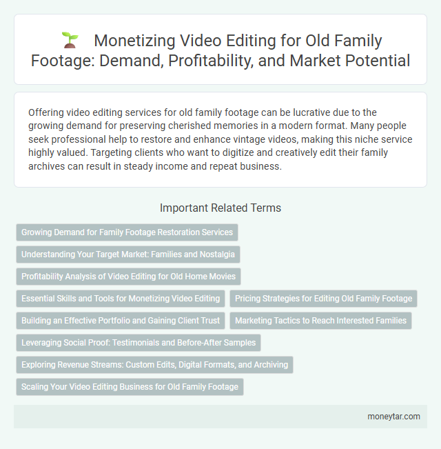 Monetizing Video Editing for Old Family Footage: Demand, Profitability, and Market Potential