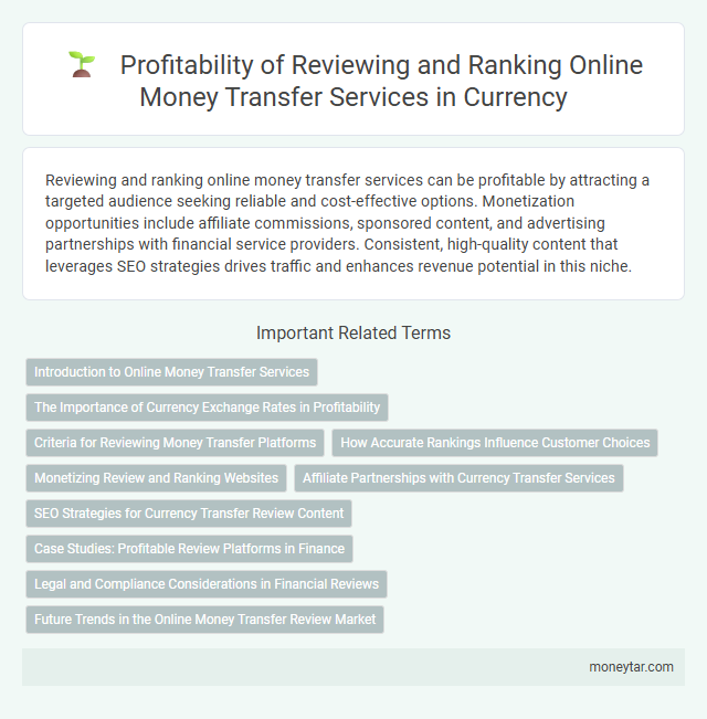 Profitability of Reviewing and Ranking Online Money Transfer Services in Currency
