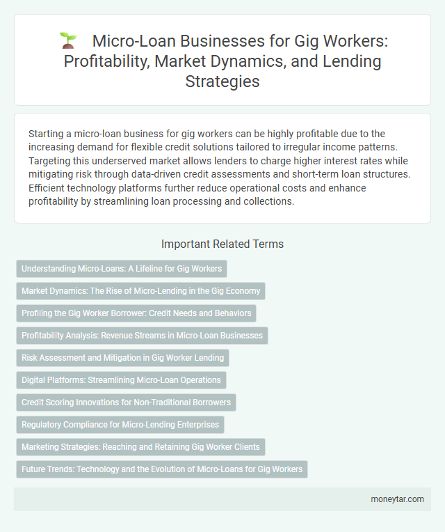 Micro-Loan Businesses for Gig Workers: Profitability, Market Dynamics, and Lending Strategies
