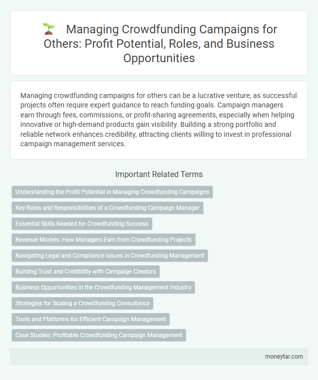 Managing Crowdfunding Campaigns for Others: Profit Potential, Roles, and Business Opportunities
