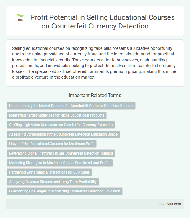 Profit Potential in Selling Educational Courses on Counterfeit Currency Detection