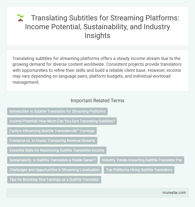 Translating Subtitles for Streaming Platforms: Income Potential, Sustainability, and Industry Insights