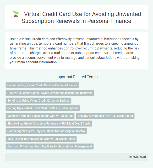 Virtual Credit Card Use for Avoiding Unwanted Subscription Renewals in Personal Finance