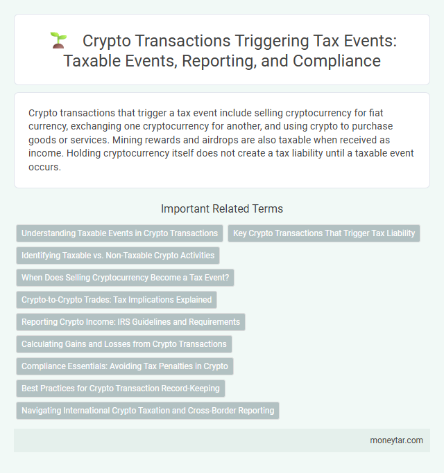 Crypto Transactions Triggering Tax Events: Taxable Events, Reporting, and Compliance
