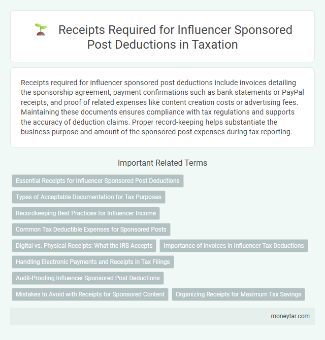 Receipts Required for Influencer Sponsored Post Deductions in Taxation