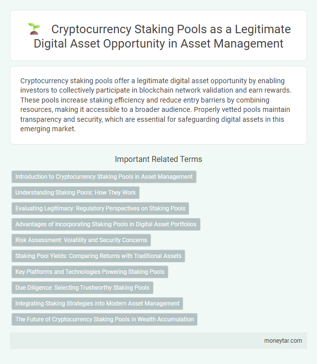 Cryptocurrency Staking Pools as a Legitimate Digital Asset Opportunity in Asset Management
