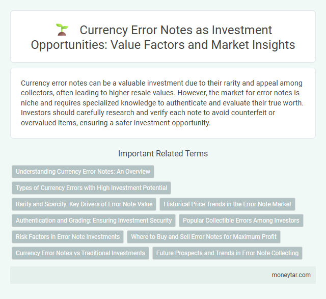Currency Error Notes as Investment Opportunities: Value Factors and Market Insights