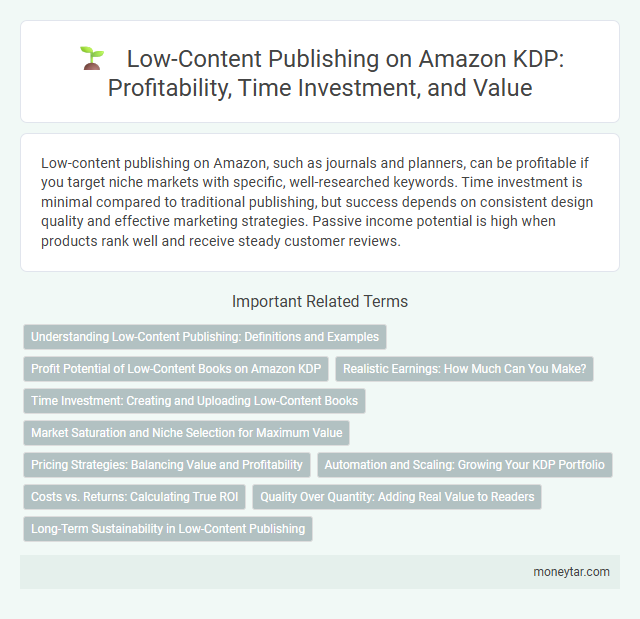 Low-Content Publishing on Amazon KDP: Profitability, Time Investment, and Value