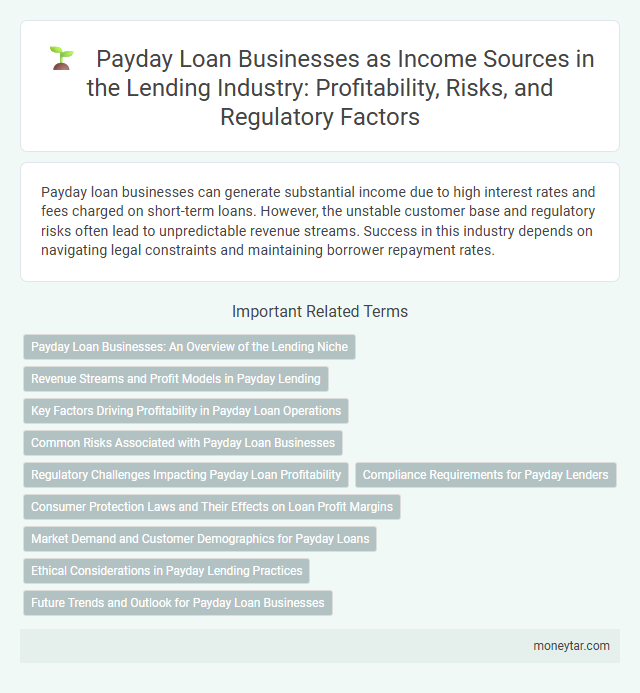 Payday Loan Businesses as Income Sources in the Lending Industry: Profitability, Risks, and Regulatory Factors