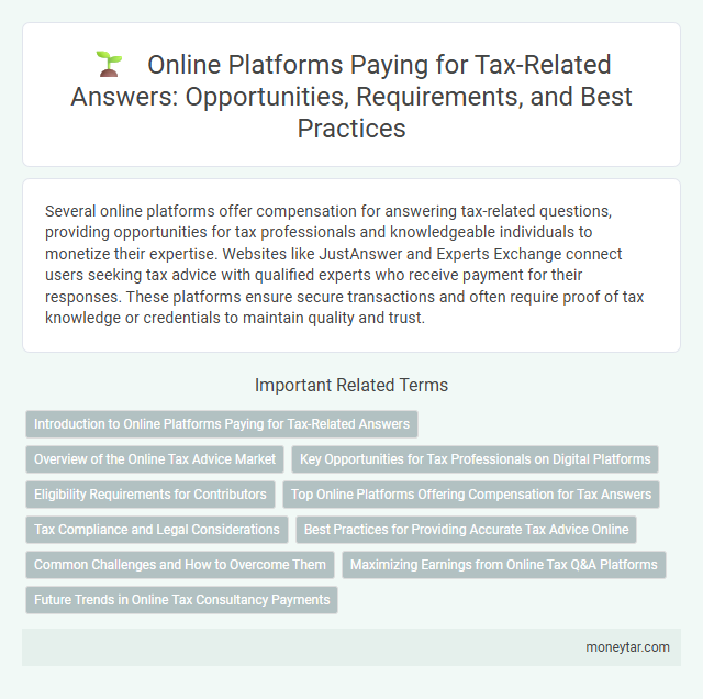 Online Platforms Paying for Tax-Related Answers: Opportunities, Requirements, and Best Practices