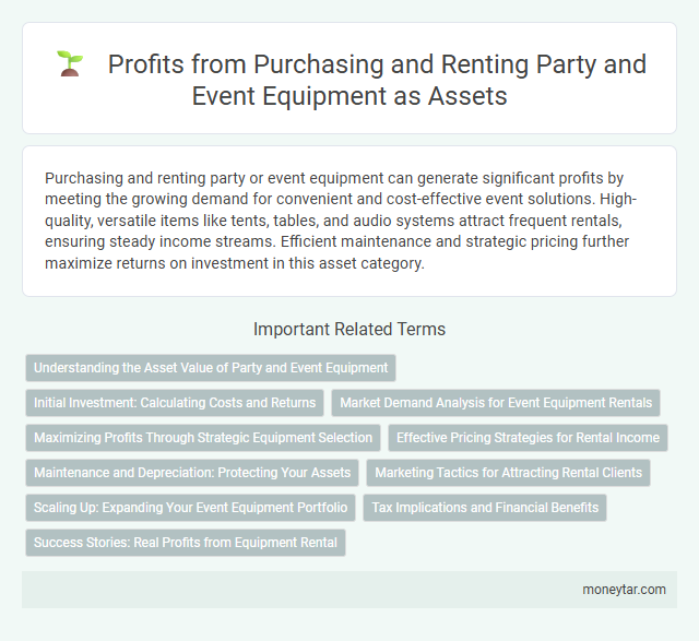 Profits from Purchasing and Renting Party and Event Equipment as Assets