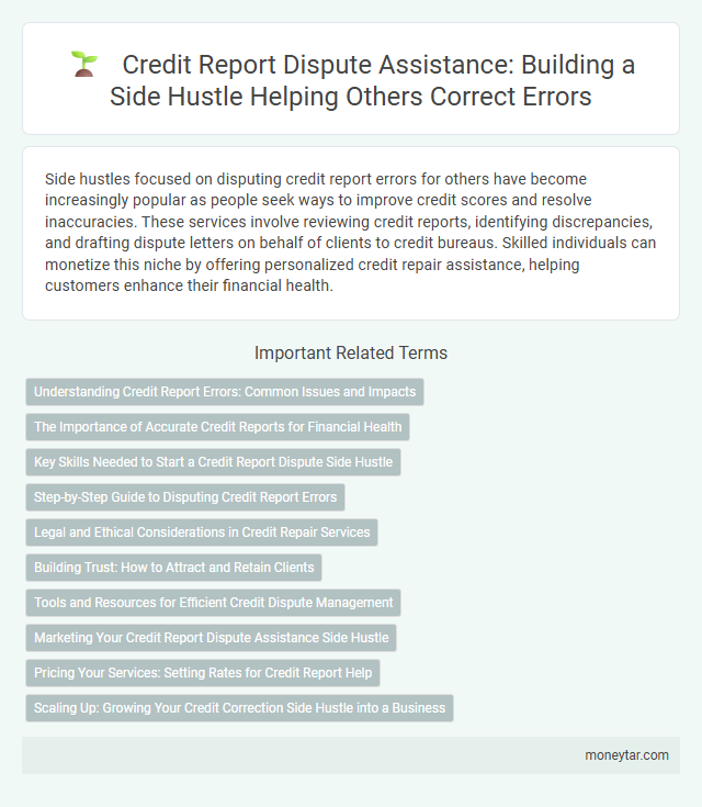 Credit Report Dispute Assistance: Building a Side Hustle Helping Others Correct Errors