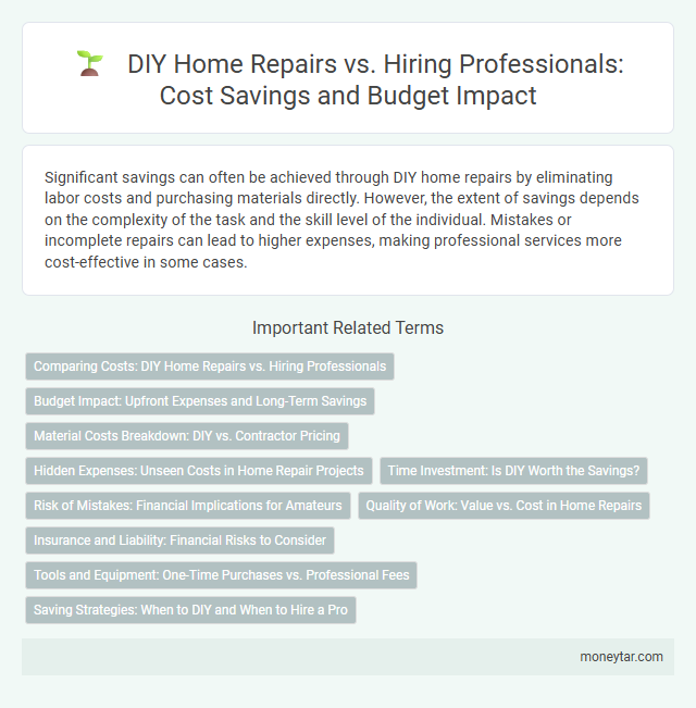 DIY Home Repairs vs. Hiring Professionals: Cost Savings and Budget Impact