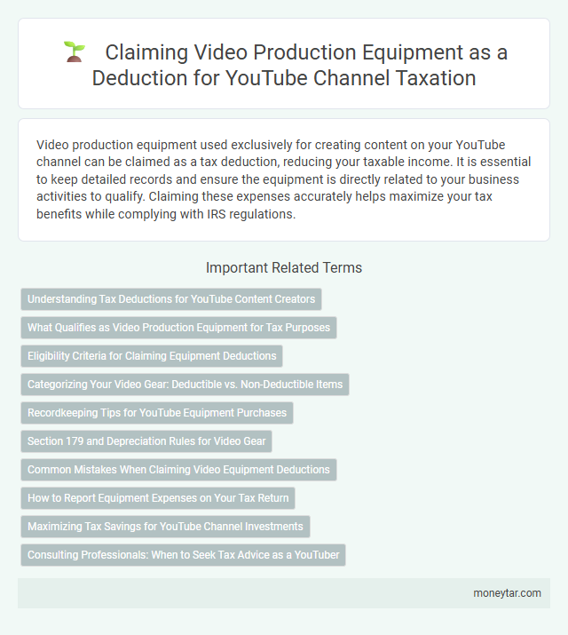 Claiming Video Production Equipment as a Deduction for YouTube Channel Taxation