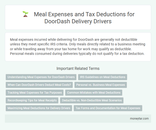 Meal Expenses and Tax Deductions for DoorDash Delivery Drivers