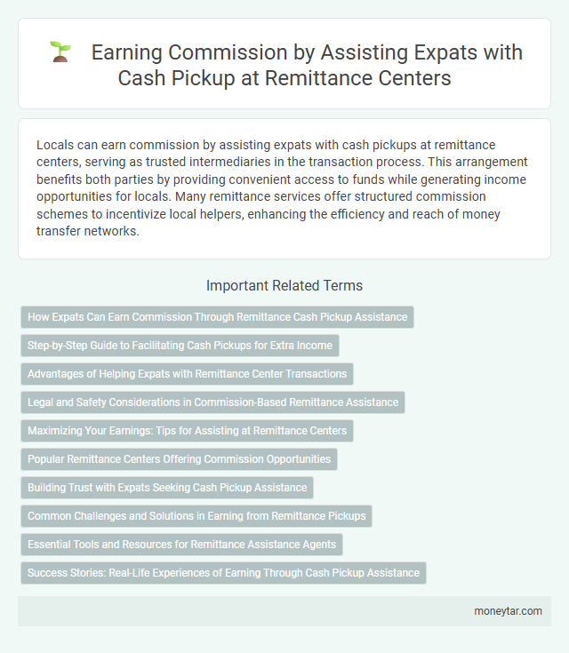 Earning Commission by Assisting Expats with Cash Pickup at Remittance Centers