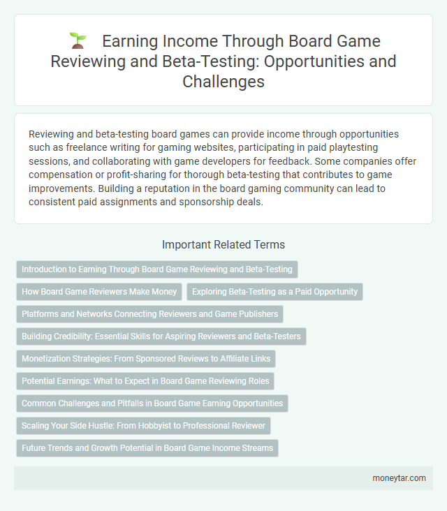 Earning Income Through Board Game Reviewing and Beta-Testing: Opportunities and Challenges