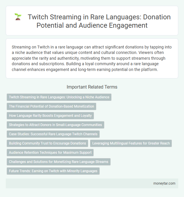 Twitch Streaming in Rare Languages: Donation Potential and Audience Engagement