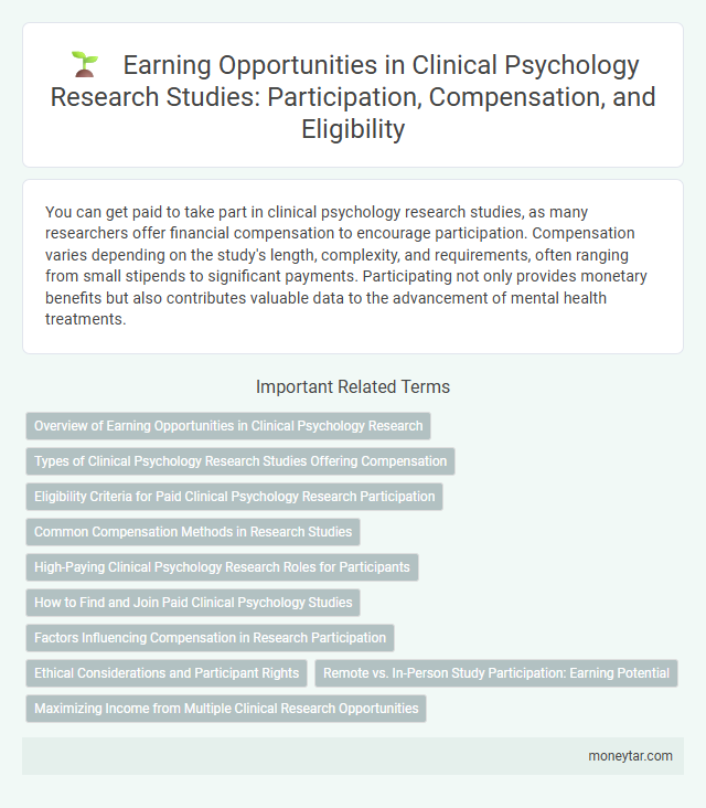 Earning Opportunities in Clinical Psychology Research Studies: Participation, Compensation, and Eligibility