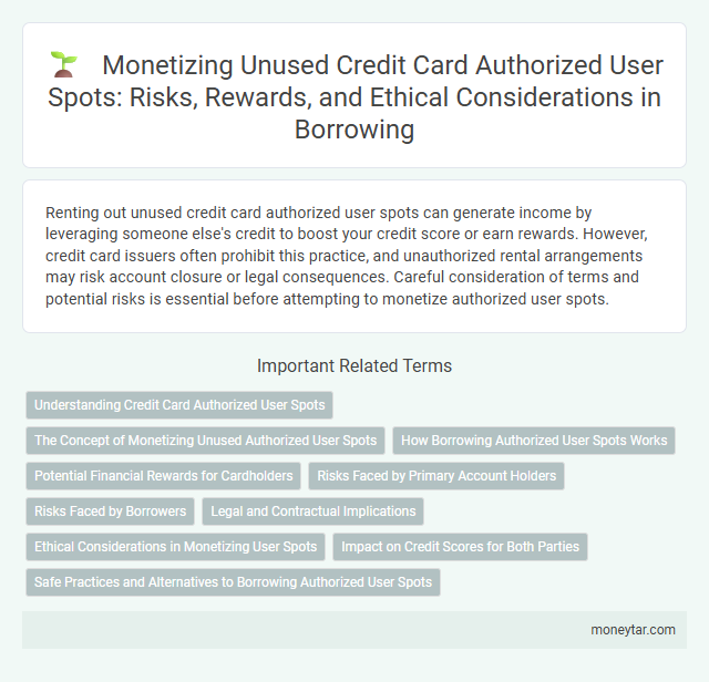 Monetizing Unused Credit Card Authorized User Spots: Risks, Rewards, and Ethical Considerations in Borrowing