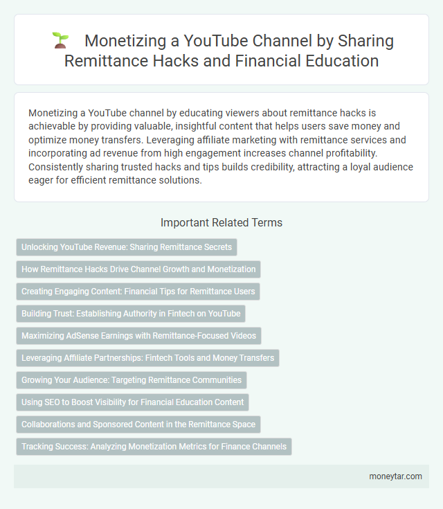Monetizing a YouTube Channel by Sharing Remittance Hacks and Financial Education