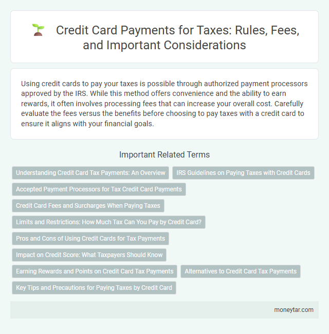 Credit Card Payments for Taxes: Rules, Fees, and Important Considerations
