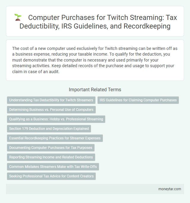 Computer Purchases for Twitch Streaming: Tax Deductibility, IRS Guidelines, and Recordkeeping