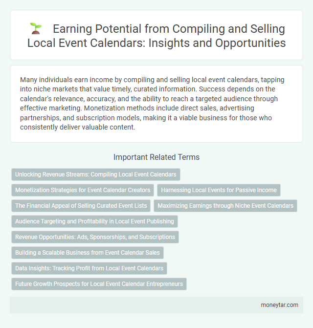Earning Potential from Compiling and Selling Local Event Calendars: Insights and Opportunities