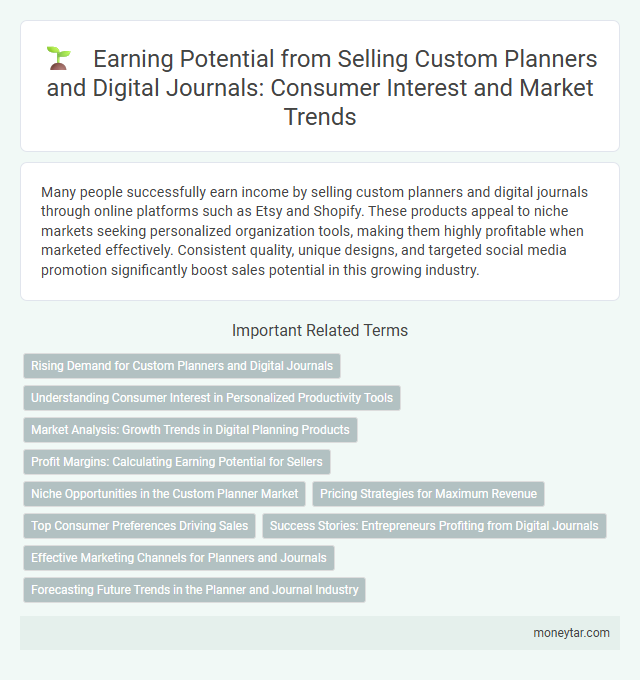 Earning Potential from Selling Custom Planners and Digital Journals: Consumer Interest and Market Trends