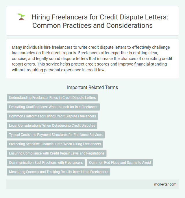 Hiring Freelancers for Credit Dispute Letters: Common Practices and Considerations