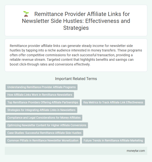Remittance Provider Affiliate Links for Newsletter Side Hustles: Effectiveness and Strategies