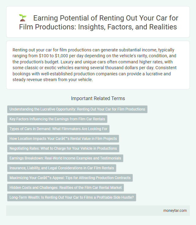 Earning Potential of Renting Out Your Car for Film Productions: Insights, Factors, and Realities