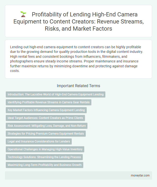 Profitability of Lending High-End Camera Equipment to Content Creators: Revenue Streams, Risks, and Market Factors